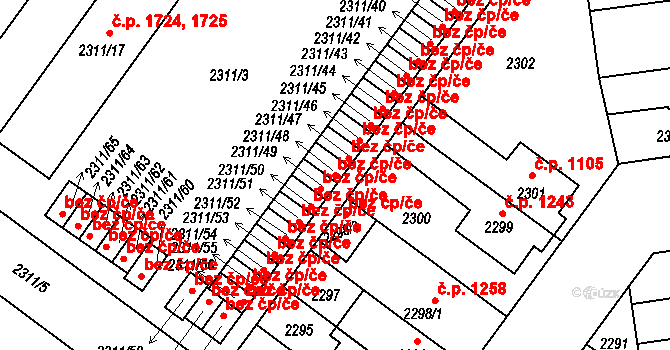Roudnice nad Labem 41112962 na parcele st. 2311/48 v KÚ Roudnice nad Labem, Katastrální mapa