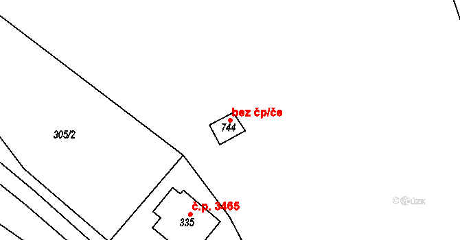 Jihlava 42530962 na parcele st. 744 v KÚ Bedřichov u Jihlavy, Katastrální mapa