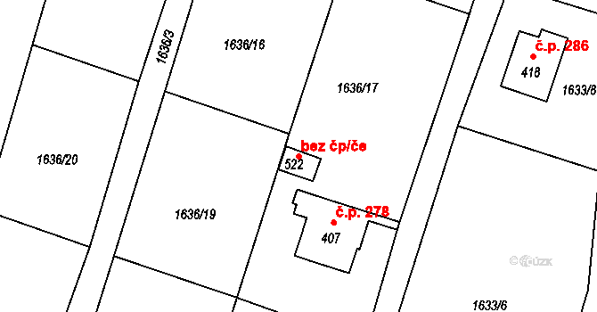 Horní Podluží 43004962 na parcele st. 522 v KÚ Horní Podluží, Katastrální mapa