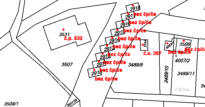 Domažlice 43247962 na parcele st. 2912 v KÚ Domažlice, Katastrální mapa