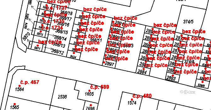 Havlíčkův Brod 43276962 na parcele st. 2896 v KÚ Havlíčkův Brod, Katastrální mapa