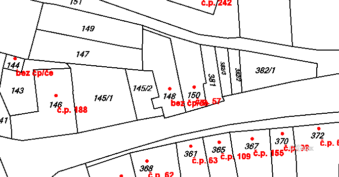 Přerov XII-Žeravice 264, Přerov na parcele st. 148 v KÚ Žeravice, Katastrální mapa
