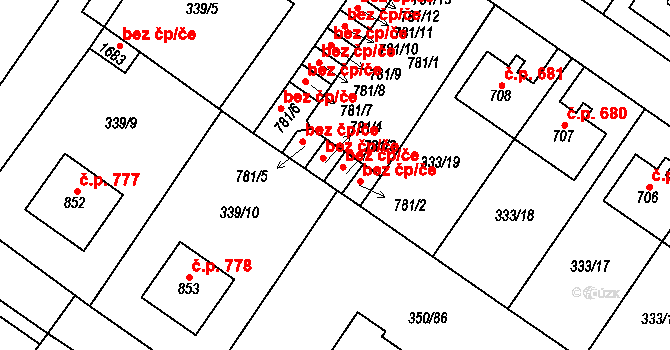 Kostelec nad Labem 49126962 na parcele st. 781/3 v KÚ Kostelec nad Labem, Katastrální mapa