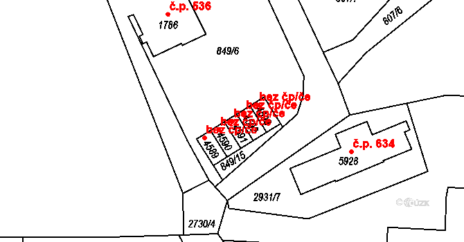 Chrudim 49271962 na parcele st. 4591 v KÚ Chrudim, Katastrální mapa