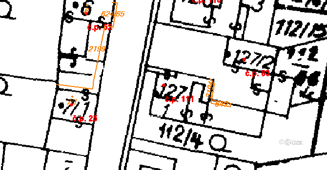 Nasavrky 111 na parcele st. 127/1 v KÚ Nasavrky, Katastrální mapa