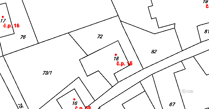 Nepomuky 15, Horní Čermná na parcele st. 18 v KÚ Nepomuky, Katastrální mapa