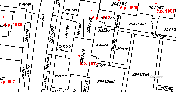 Český Těšín 1816 na parcele st. 2941/64 v KÚ Český Těšín, Katastrální mapa