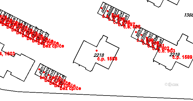 Slaný 1588 na parcele st. 2218 v KÚ Slaný, Katastrální mapa