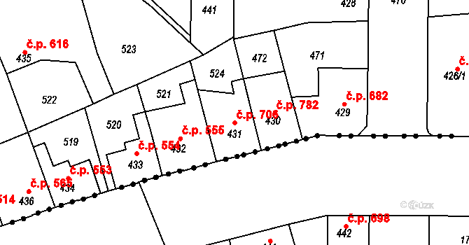 Kralupy nad Vltavou 706 na parcele st. 431 v KÚ Lobeč, Katastrální mapa