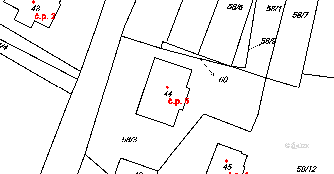 Dobrotice 6, Chanovice na parcele st. 44 v KÚ Dobrotice u Chanovic, Katastrální mapa