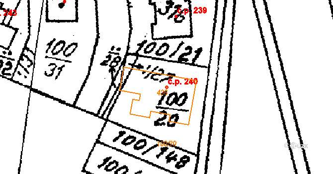 Zlatníky 240, Zlatníky-Hodkovice na parcele st. 436 v KÚ Zlatníky u Prahy, Katastrální mapa