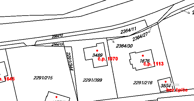 Vlašim 1970 na parcele st. 3489 v KÚ Vlašim, Katastrální mapa