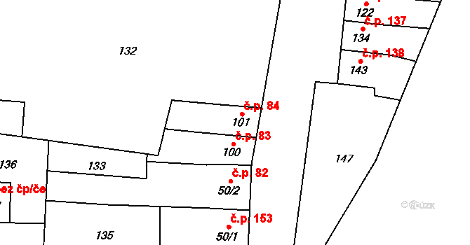 Přerov III-Lověšice 84, Přerov na parcele st. 101 v KÚ Lověšice u Přerova, Katastrální mapa