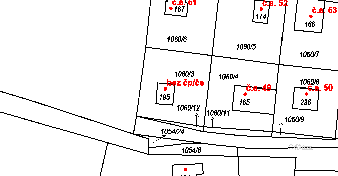Holšice 48, Chabeřice na parcele st. 1060/3 v KÚ Chabeřice, Katastrální mapa
