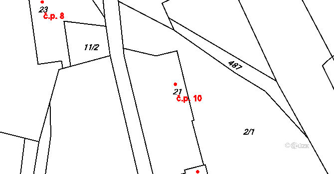 Babice 10, Řehenice na parcele st. 21 v KÚ Babice u Řehenic, Katastrální mapa