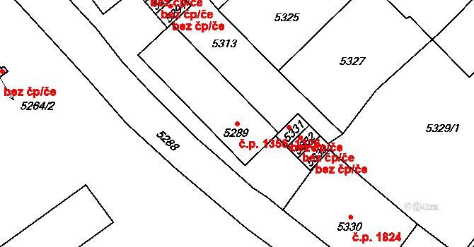 Kročehlavy 1326,1356, Kladno na parcele st. 5289 v KÚ Kročehlavy, Katastrální mapa