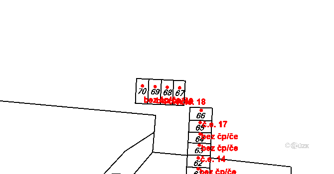 Trnobrany 19, Liběšice na parcele st. 68 v KÚ Trnobrany, Katastrální mapa