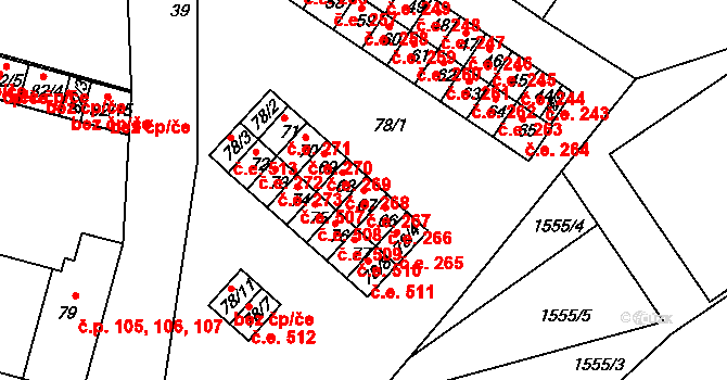 Miřetice u Klášterce nad Ohří 267, Klášterec nad Ohří na parcele st. 67 v KÚ Miřetice u Klášterce nad Ohří, Katastrální mapa