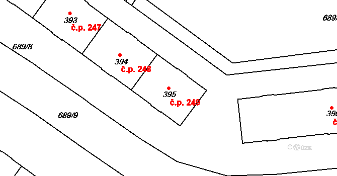 Maršov 249, Krupka na parcele st. 395 v KÚ Maršov u Krupky, Katastrální mapa