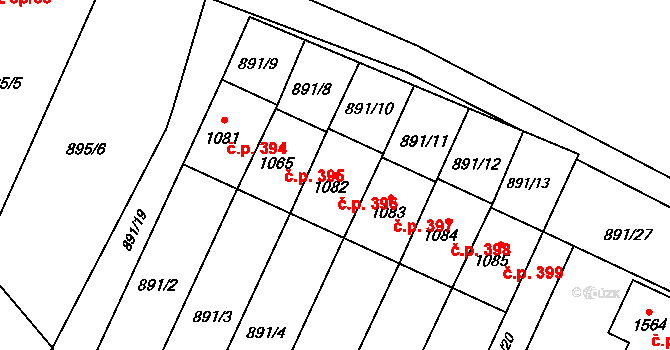 Žacléř 396 na parcele st. 1082 v KÚ Žacléř, Katastrální mapa