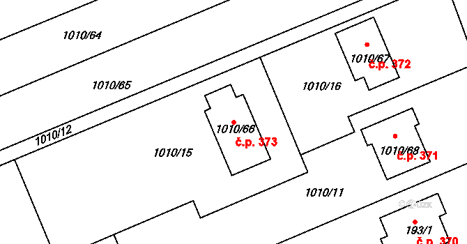 Babice nad Svitavou 373 na parcele st. 1010/66 v KÚ Babice nad Svitavou, Katastrální mapa