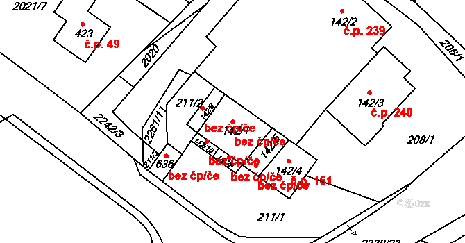 Osík 40160963 na parcele st. 142/1 v KÚ Osík, Katastrální mapa