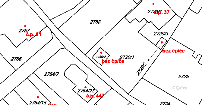 Sviadnov 40339963 na parcele st. 2730/2 v KÚ Sviadnov, Katastrální mapa