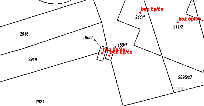 Měčín 43250963 na parcele st. 160/2 v KÚ Měčín, Katastrální mapa