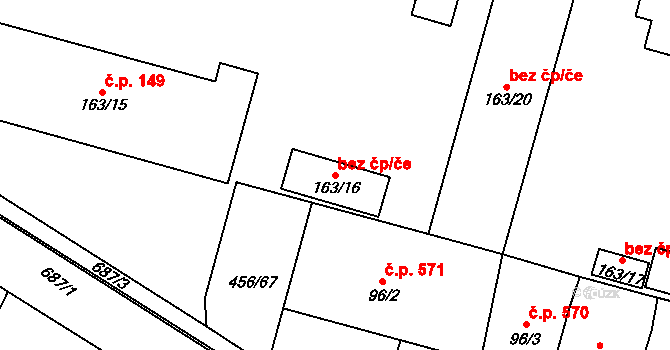 Slatiňany 43736963 na parcele st. 163/16 v KÚ Slatiňany, Katastrální mapa