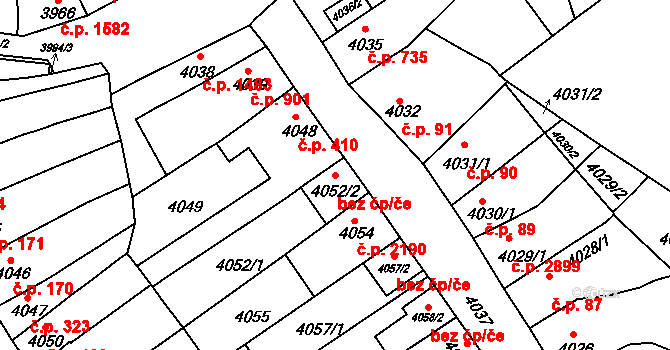 Brno 45547963 na parcele st. 4052/2 v KÚ Královo Pole, Katastrální mapa