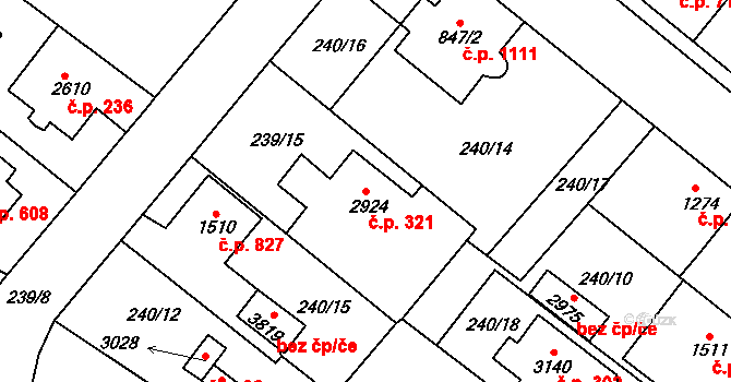 Sušice II 321, Sušice na parcele st. 2924 v KÚ Sušice nad Otavou, Katastrální mapa