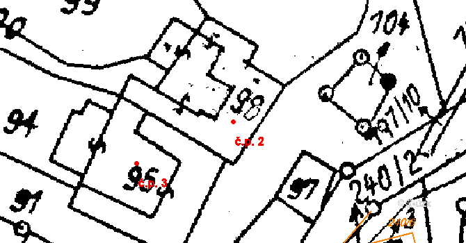 Šišma 2 na parcele st. 98 v KÚ Šišma, Katastrální mapa