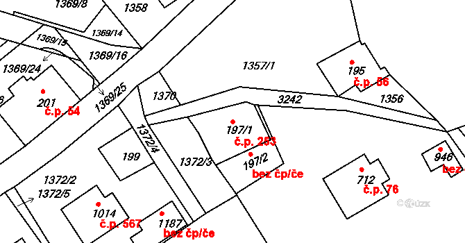 Horní Rokytnice 253, Rokytnice nad Jizerou na parcele st. 197/1 v KÚ Horní Rokytnice nad Jizerou, Katastrální mapa