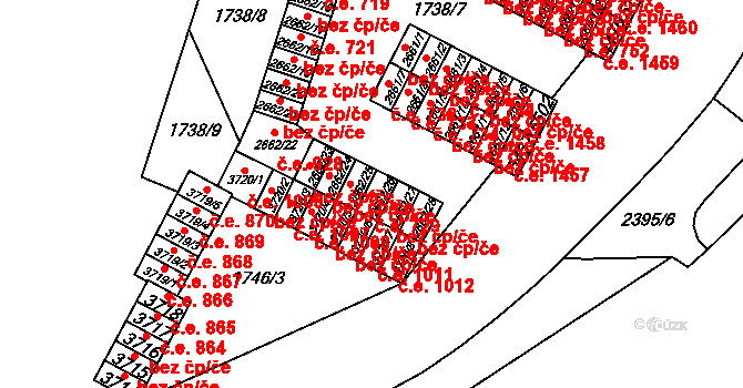 Cheb 729 na parcele st. 2662/26 v KÚ Cheb, Katastrální mapa