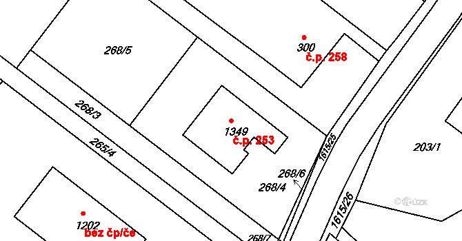 Nýrsko 253 na parcele st. 1349 v KÚ Nýrsko, Katastrální mapa