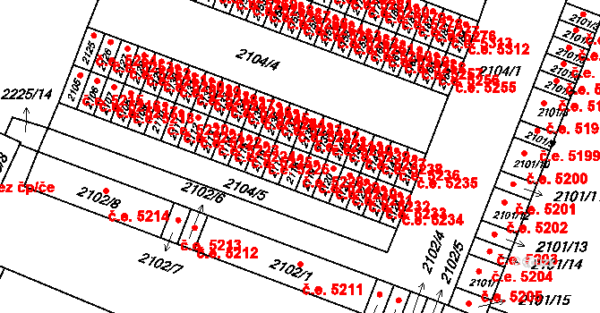 Kadaň 5228 na parcele st. 2118 v KÚ Kadaň, Katastrální mapa
