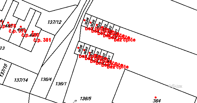 Hýskov 42558964 na parcele st. 363/3 v KÚ Hýskov, Katastrální mapa