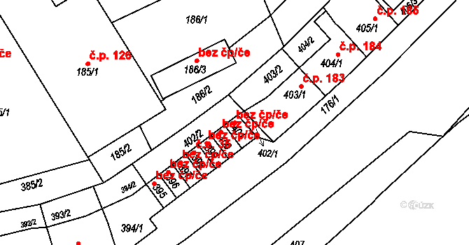 Moravský Krumlov 44618964 na parcele st. 401 v KÚ Moravský Krumlov, Katastrální mapa