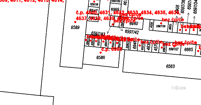 Zlín 6996 na parcele st. 6586 v KÚ Zlín, Katastrální mapa