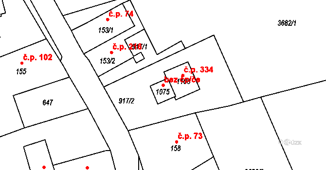 Jílové 48802964 na parcele st. 1075 v KÚ Jílové u Děčína, Katastrální mapa