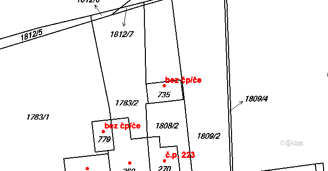 Benešov nad Černou 50004964 na parcele st. 735 v KÚ Benešov nad Černou, Katastrální mapa