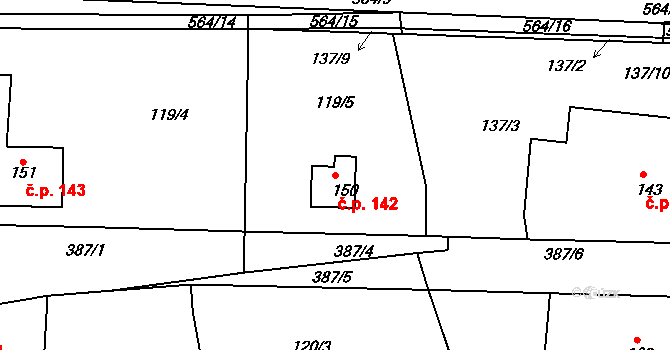 Mlékojedy 142, Neratovice na parcele st. 150 v KÚ Mlékojedy u Neratovic, Katastrální mapa