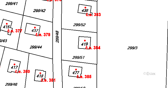 Černolice 384, Katastrální mapa