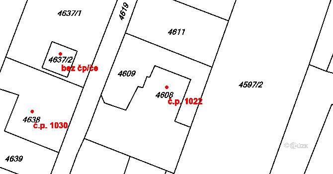 Dětmarovice 1022 na parcele st. 4608 v KÚ Dětmarovice, Katastrální mapa