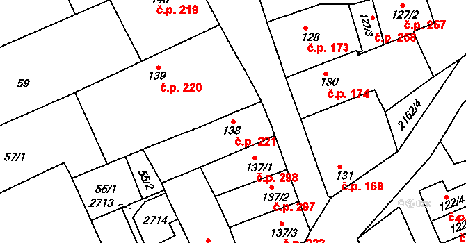 Golčův Jeníkov 221 na parcele st. 138 v KÚ Golčův Jeníkov, Katastrální mapa