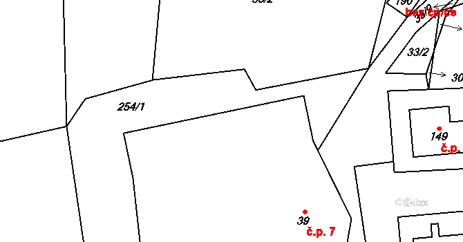 Svinný 7, Chotěboř na parcele st. 39 v KÚ Svinný, Katastrální mapa