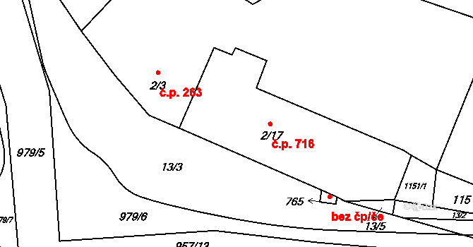 Šťáhlavy 263 na parcele st. 2/3 v KÚ Šťáhlavy, Katastrální mapa