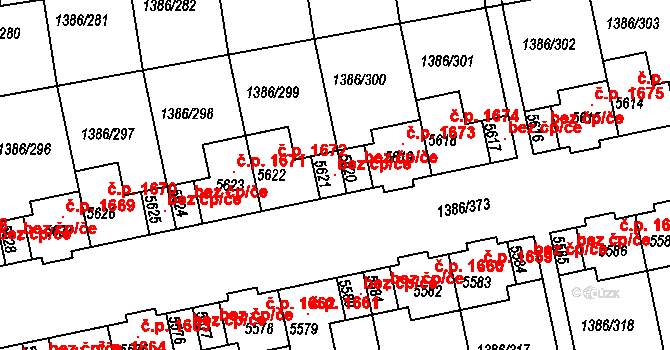 Milovice 115426965 na parcele st. 5621 v KÚ Benátecká Vrutice, Katastrální mapa