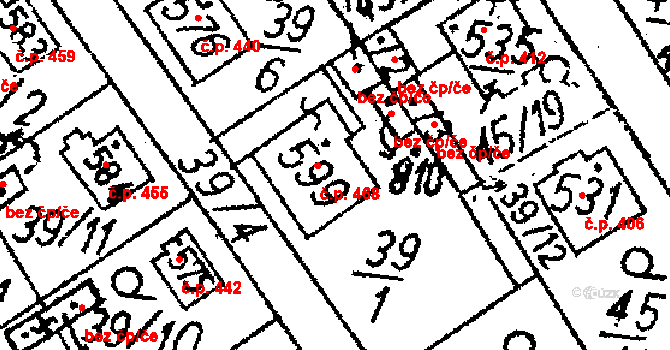 Jablonné v Podještědí 468 na parcele st. 599 v KÚ Jablonné v Podještědí, Katastrální mapa