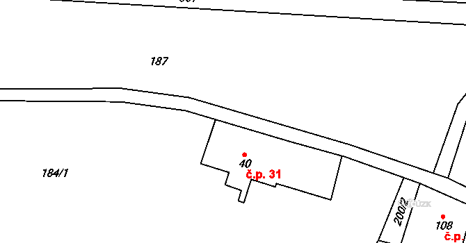 Františkov 31, Rokytnice nad Jizerou na parcele st. 40 v KÚ Františkov v Krkonoších, Katastrální mapa